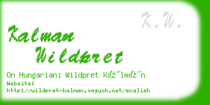 kalman wildpret business card